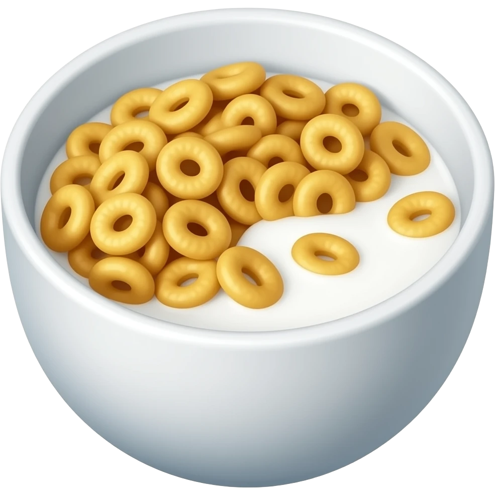 Cereal and mlik in a bowl emoji