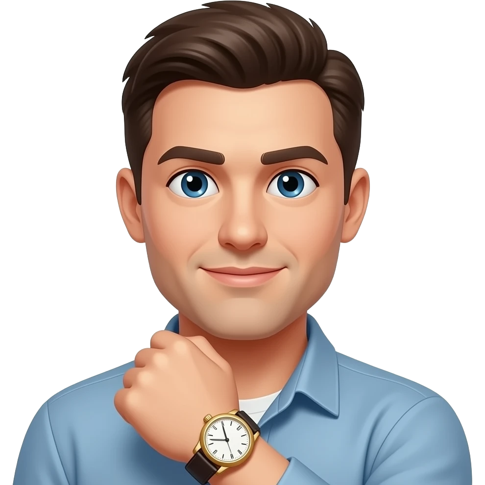 man with watch closeup emoji