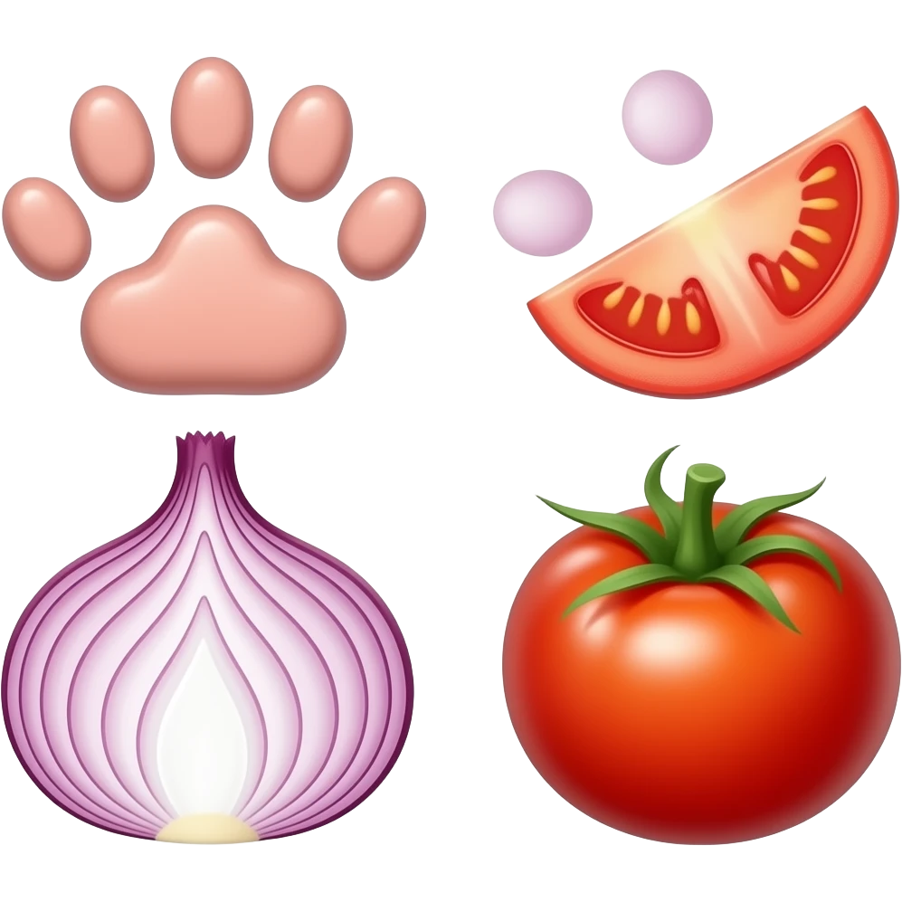 generates the onion and tomato paw emoji emoji