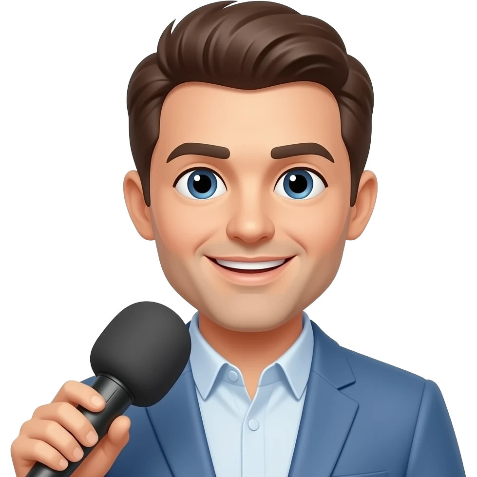 content creator in front of camera talking emoji