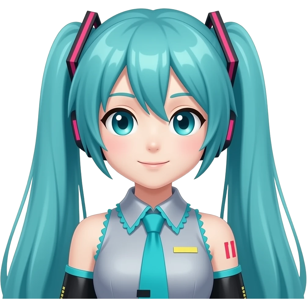 Hatsune Miku in dark blue nitrile suit emoji