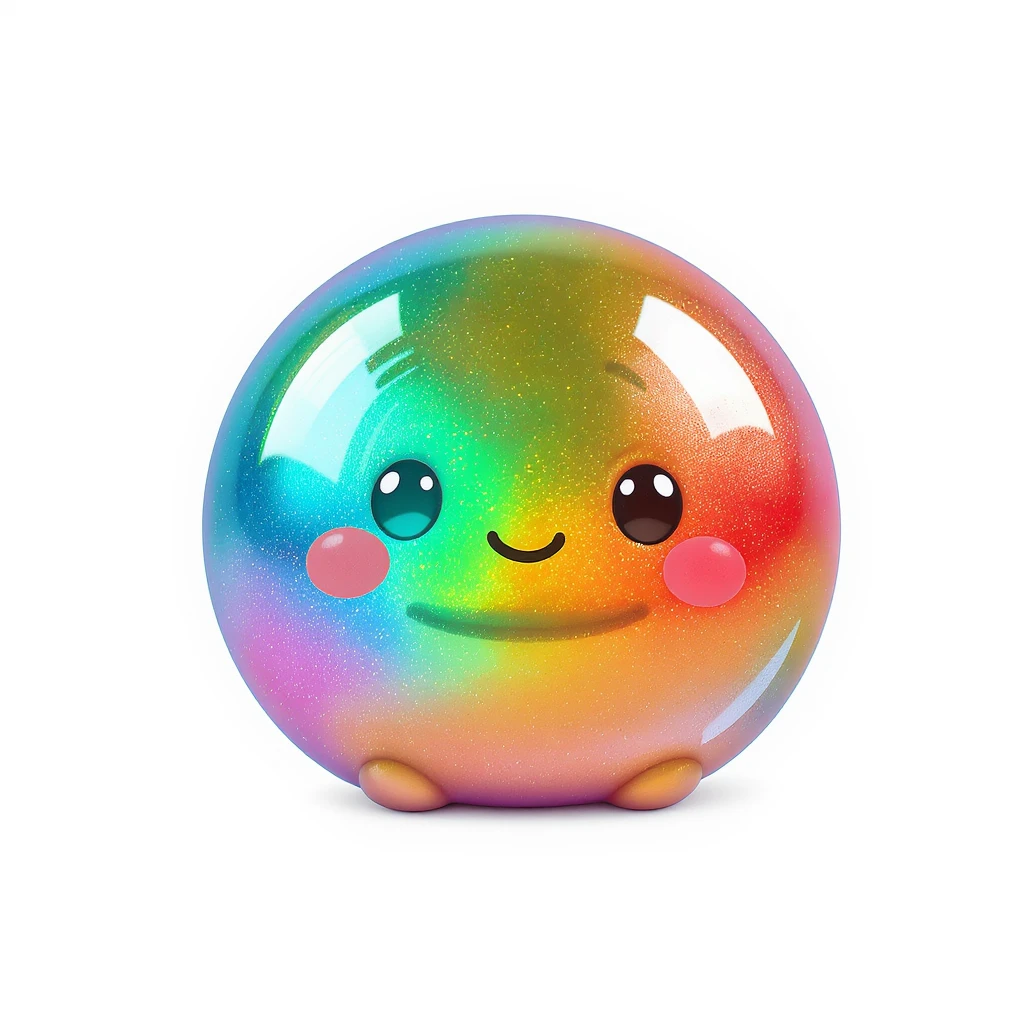 cute and shiny object with a gradient effect, no background emoji