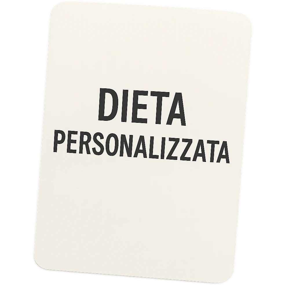 FOGLIO DI CARTA CON LA SCRITTA "DIETA PERSONALIZZATA" emoji