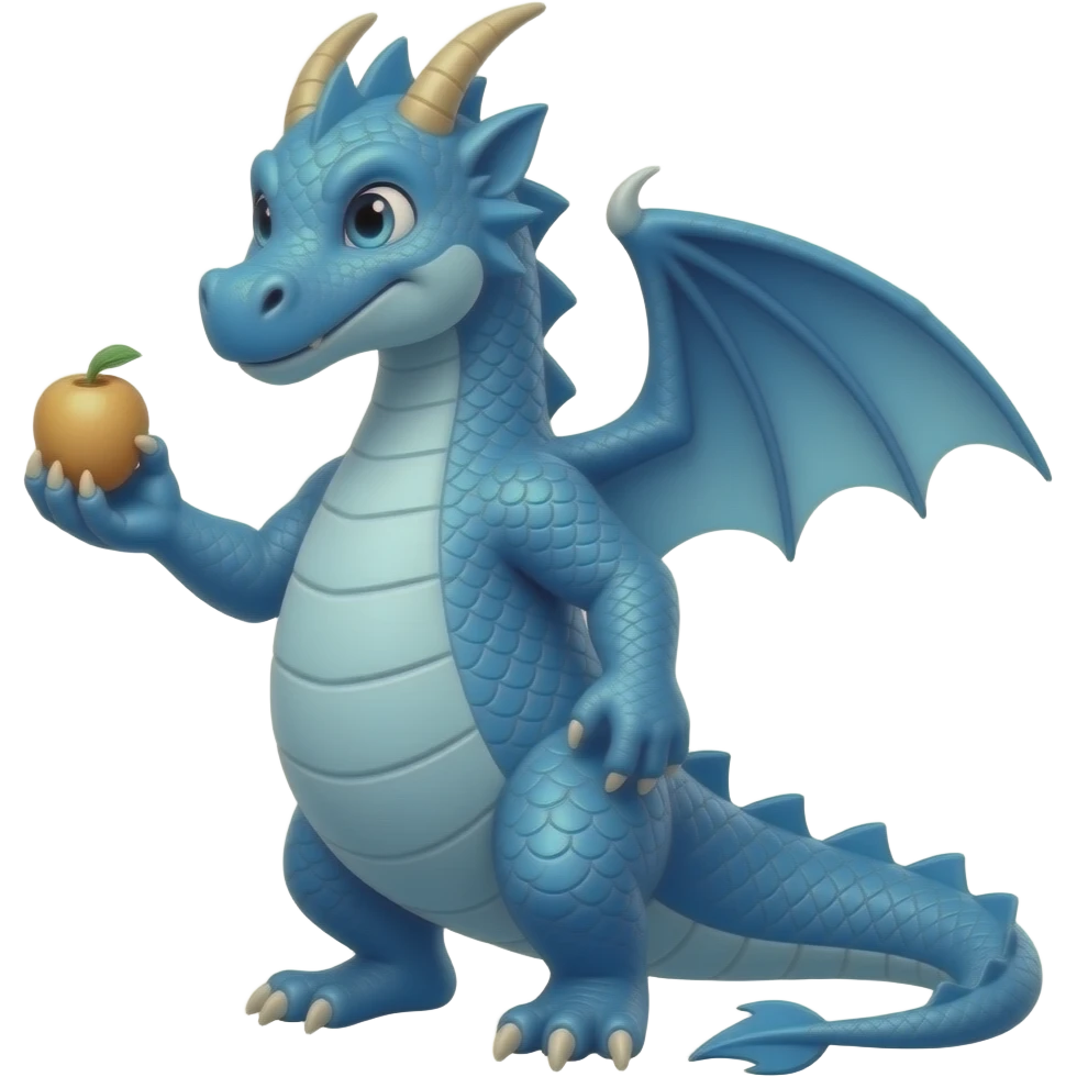 Blue dragon holding following emoji