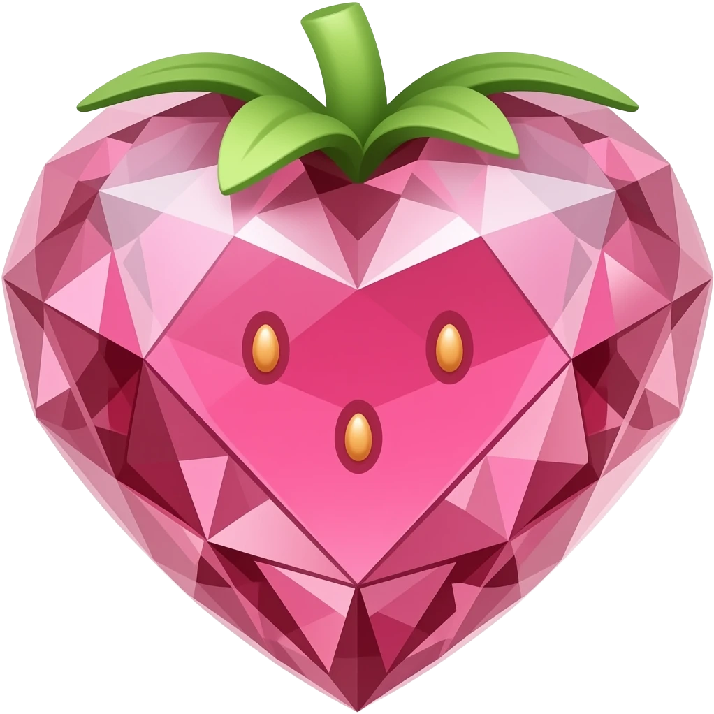 strawberry shaped DIAMOND CRYSTAL heart emoji
