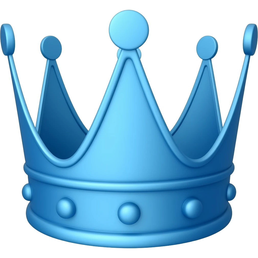 Realistic Blue crown emoji