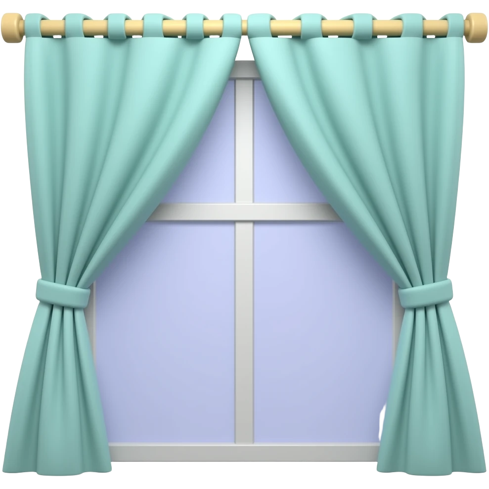 soft green purple curtain on class, transparent background inspired by barbie colour pallete emoji
