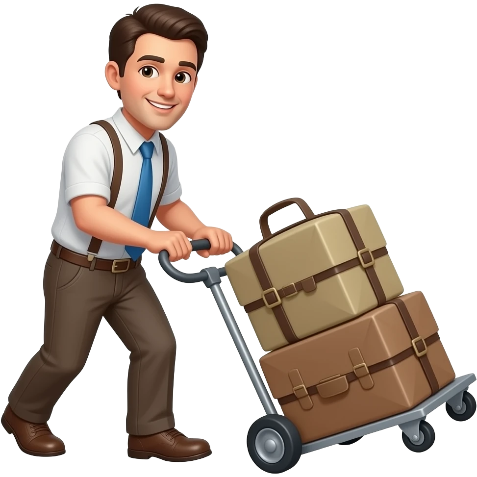 man Pushing Trolley emoji