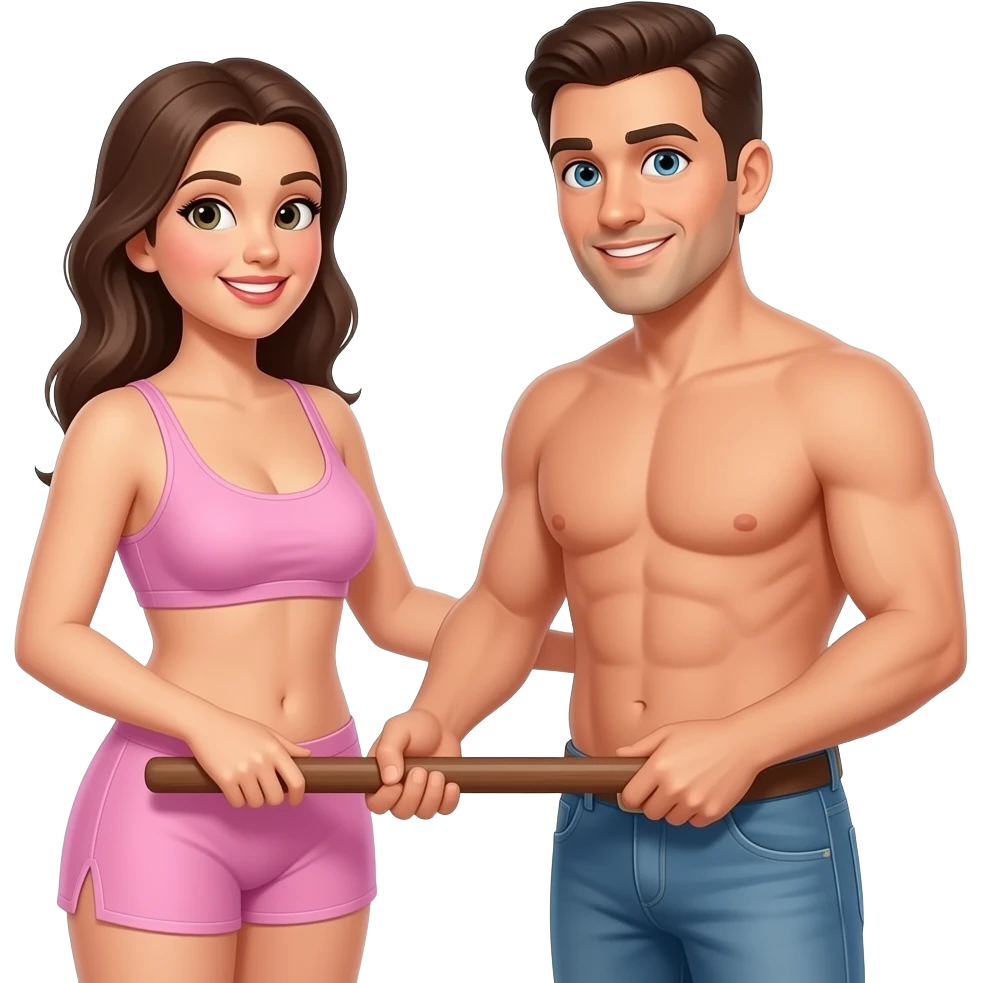 Homem enfiando o pau no cu de uma mulher e os dois pelados emoji