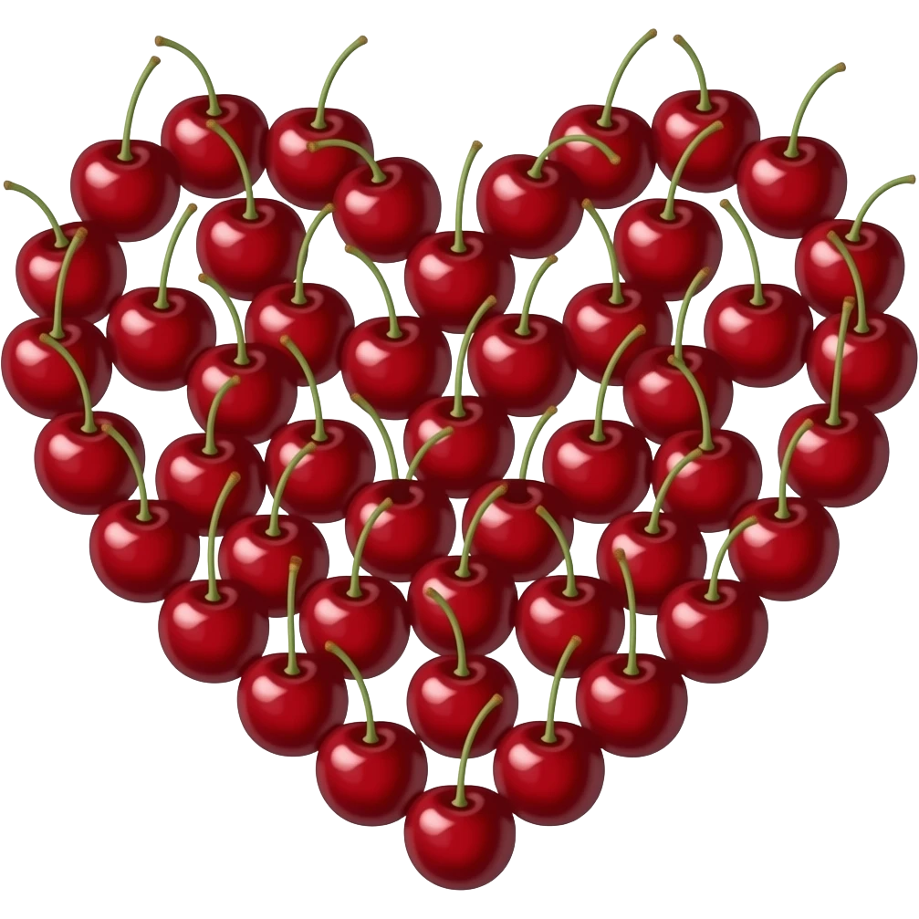 heart shaped 777 Cherries illustration emoji