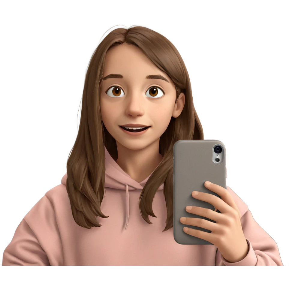 selfie with a brown hoodie emoji