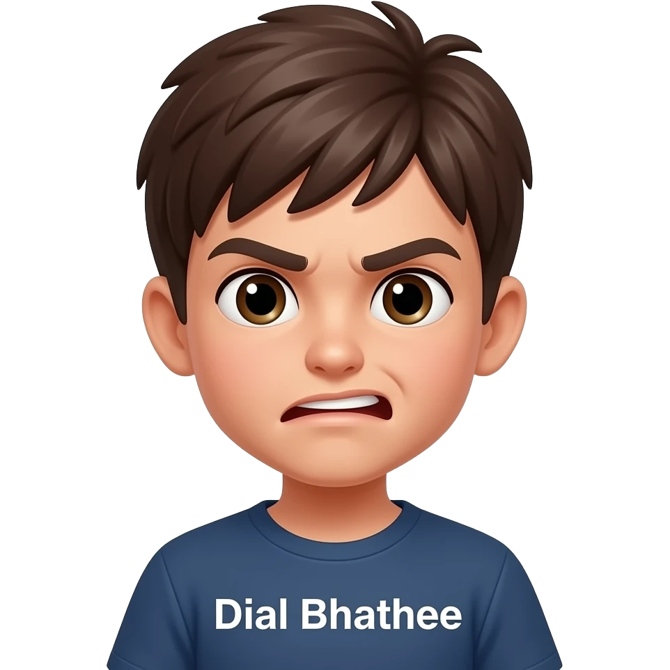 boy in mad mode image.
add the text "Dial Bhathee" emoji