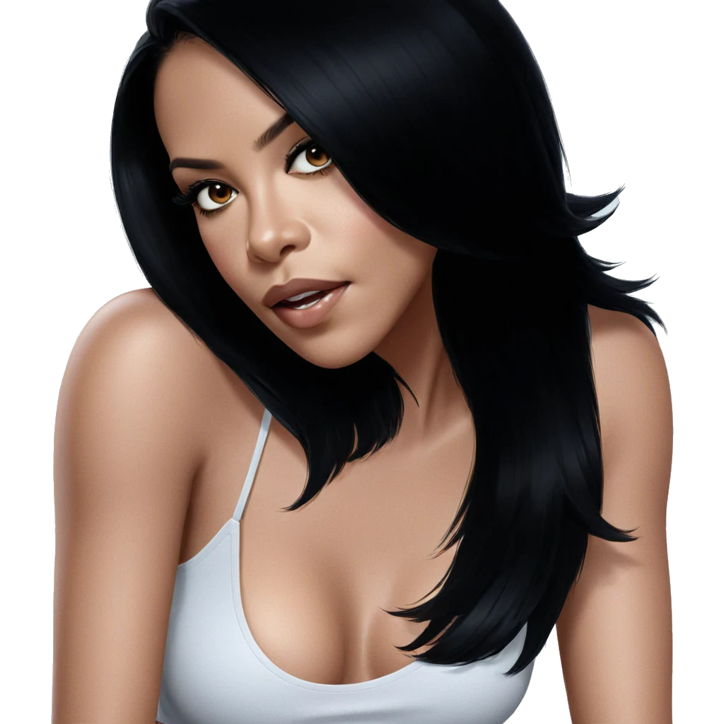 realistic portrait of black haired girl emoji