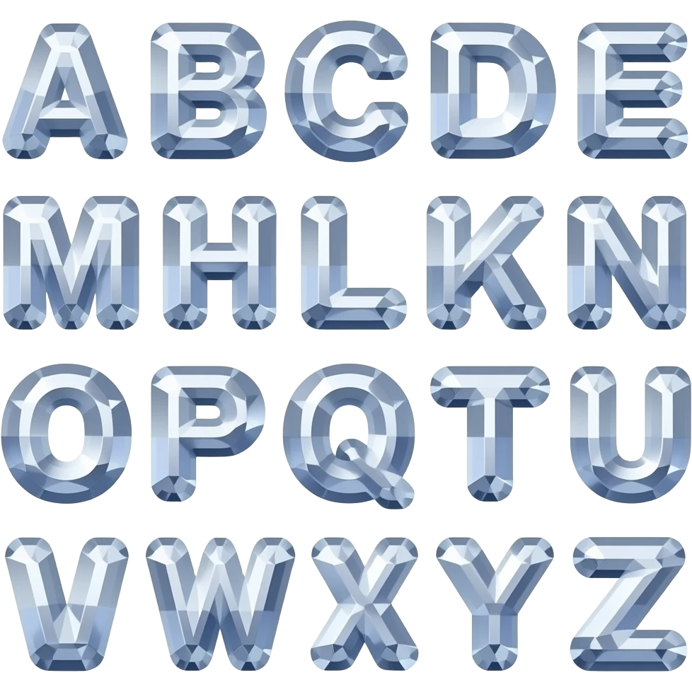 beautiful gemstone shiney alphabet emoji