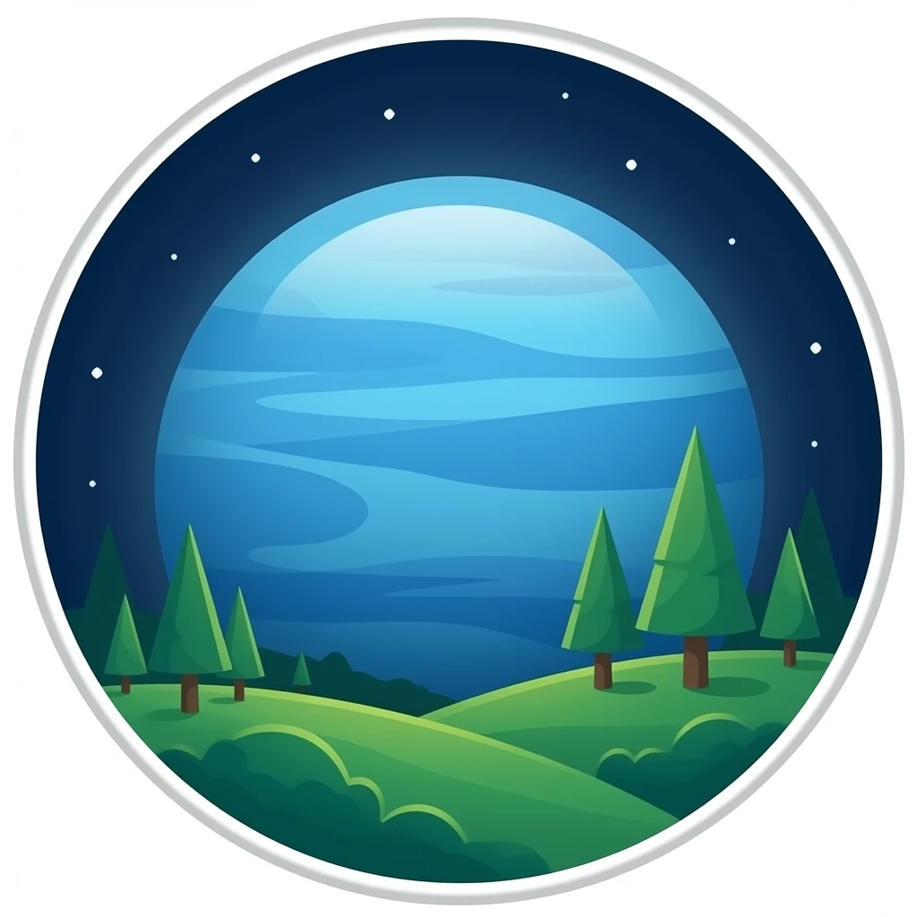 Urano planeta azul ciano emoji
