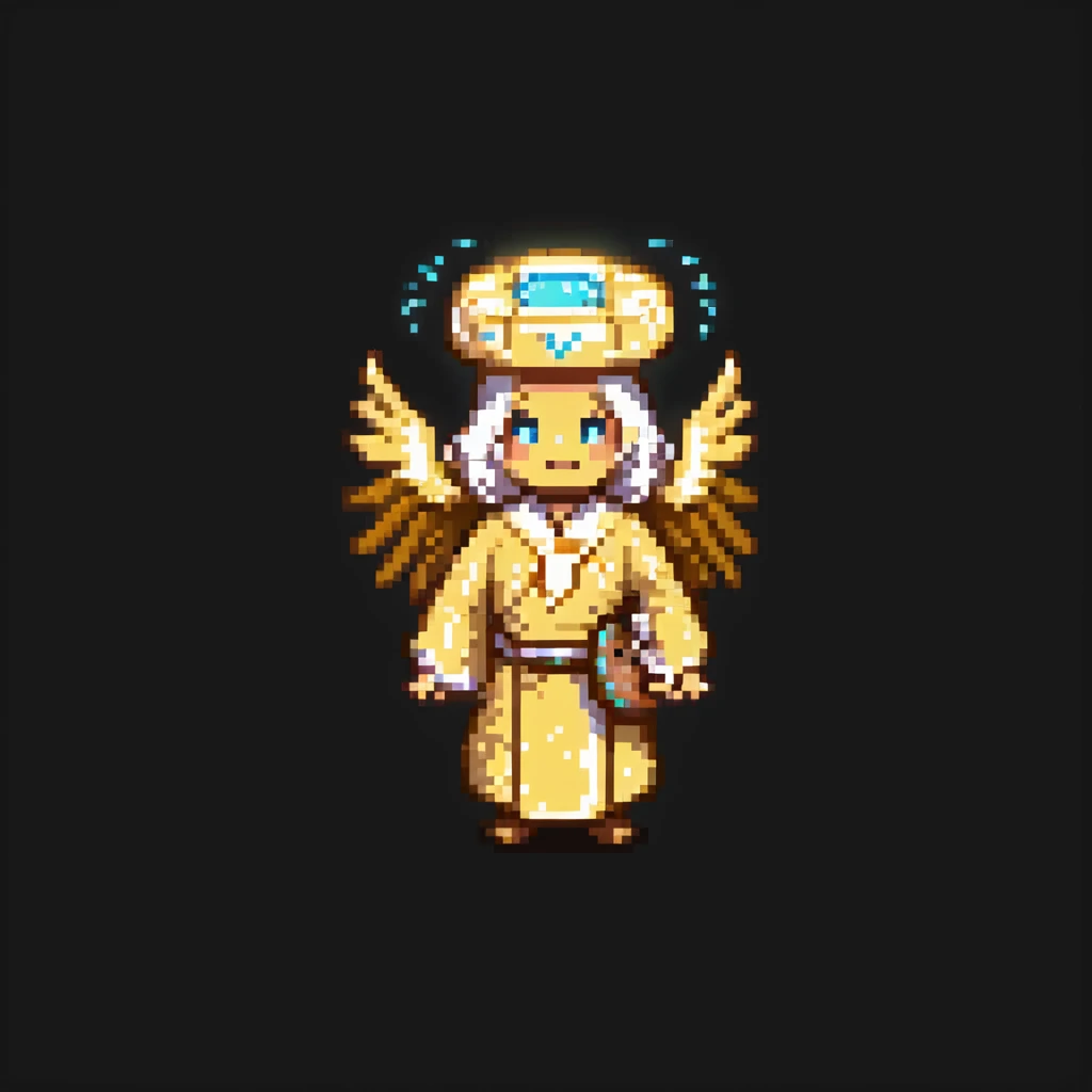 Portrait of a radiant baker with a glowing halo, golden robes, and a cookie-shaped aura, skeuomorphism style emoji