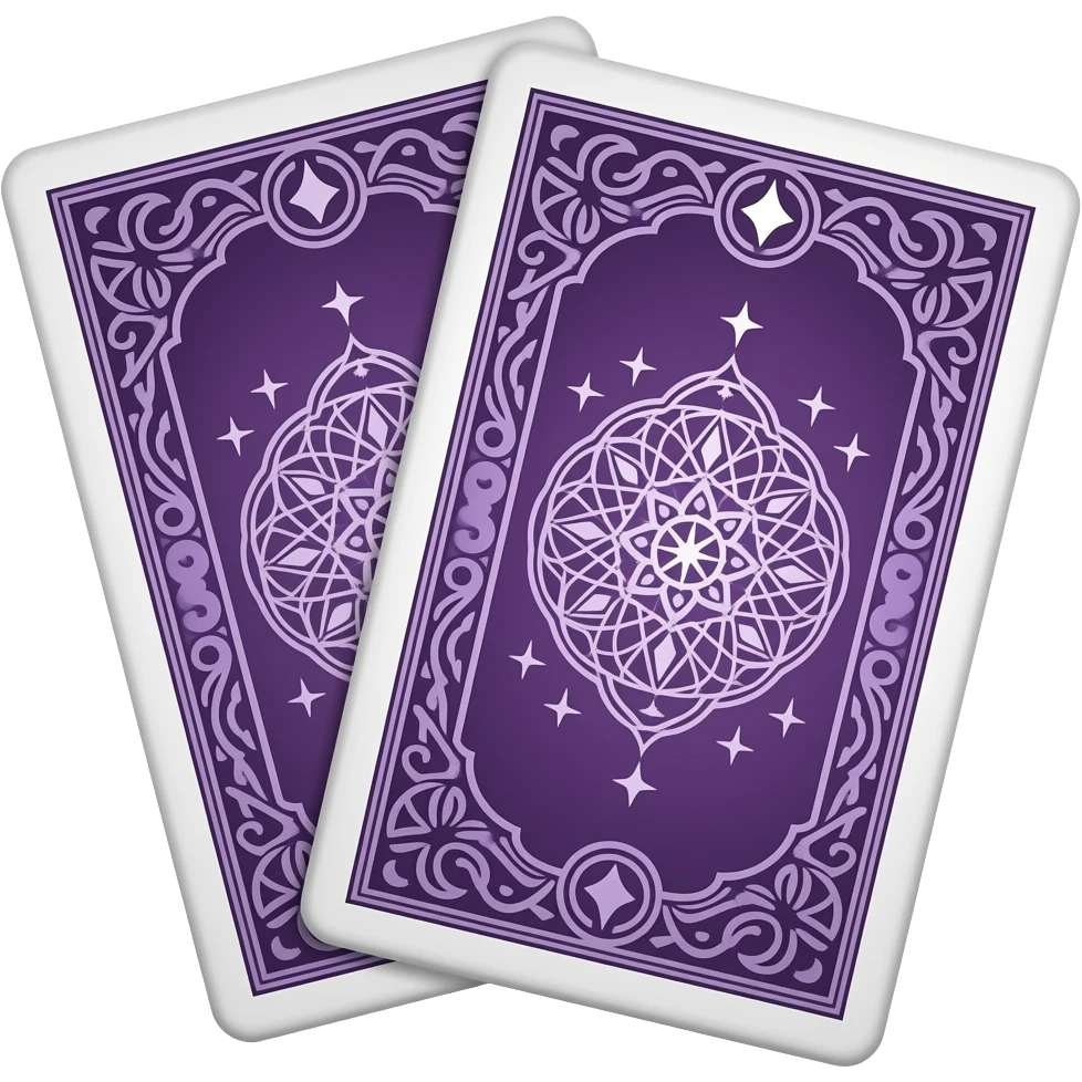 purple Tarot card backs low poly emoji