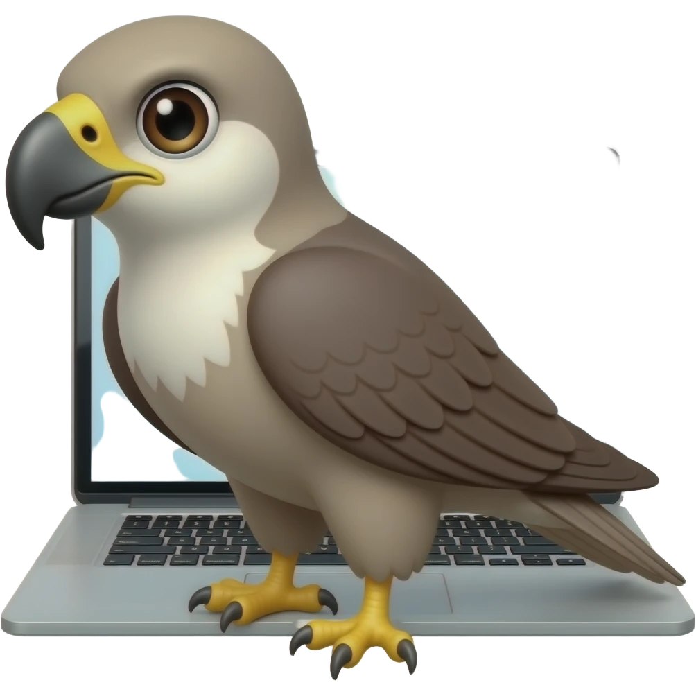 falcon coding on a macbook emoji