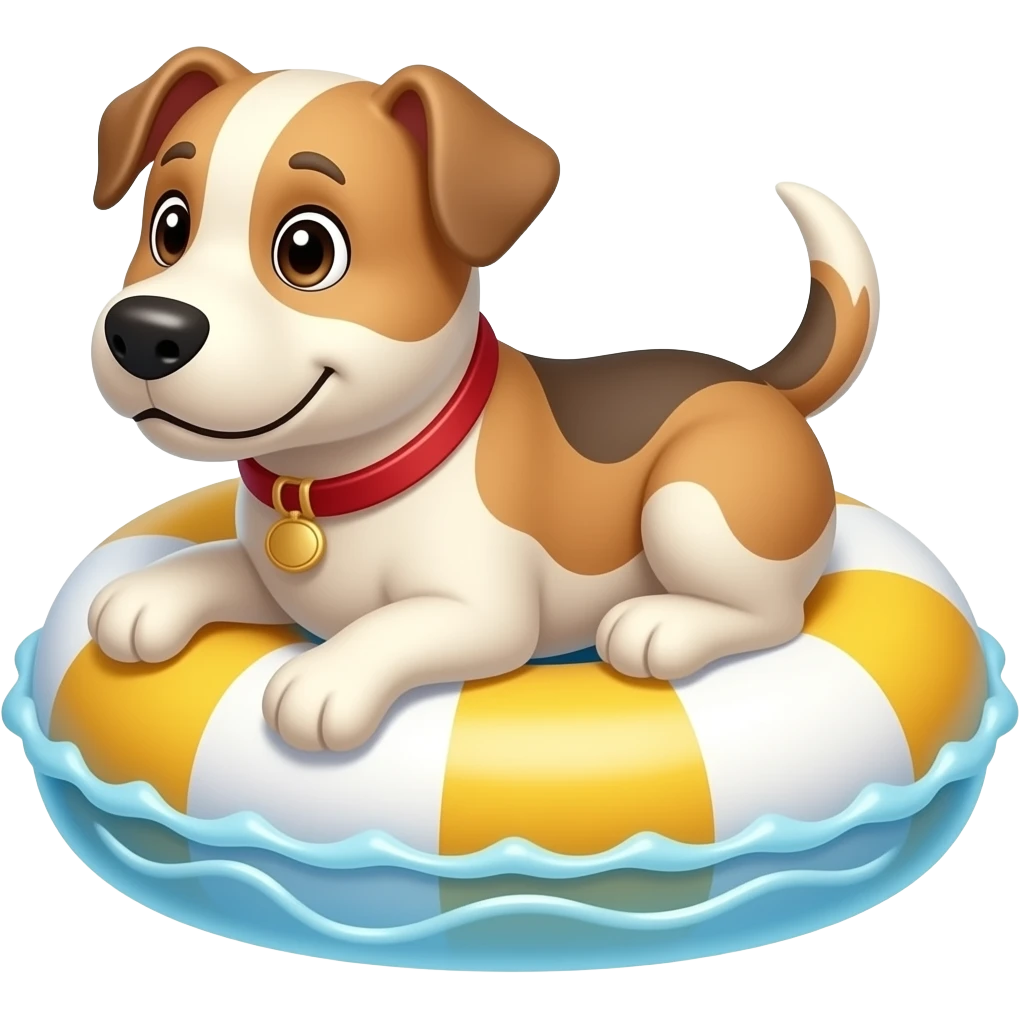 make a dog using a float, make it in an emoji style emoji