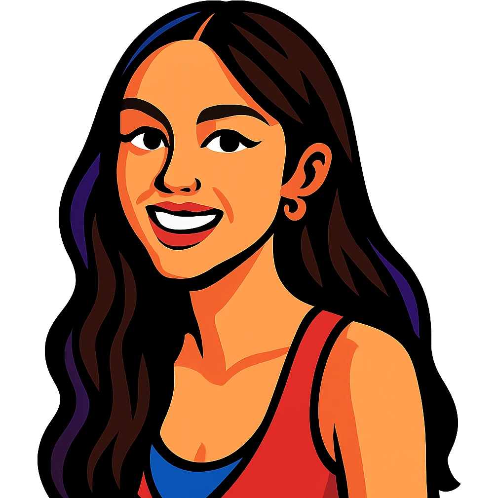 portrait of Olivia Rodrigo, pop singer, expressive style, vibrant toon style emoji