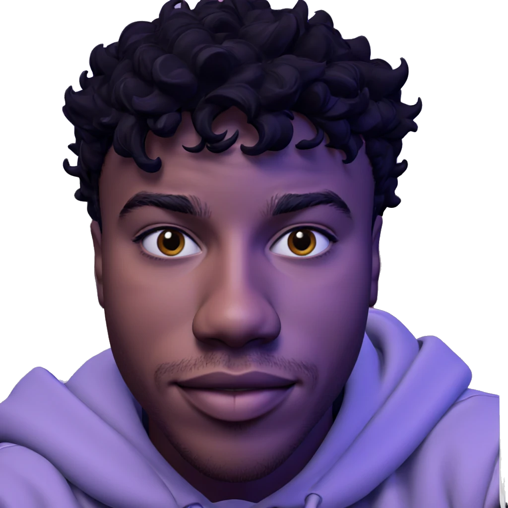dark-skinned male in hoodie emoji