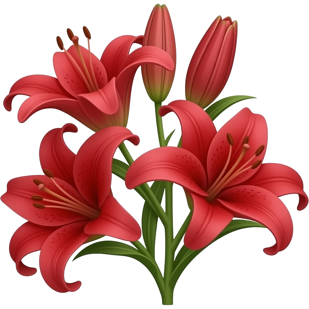 Red lilies emogi emoji