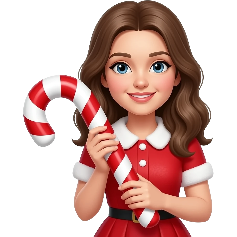 woman with big Candy Cane emoji