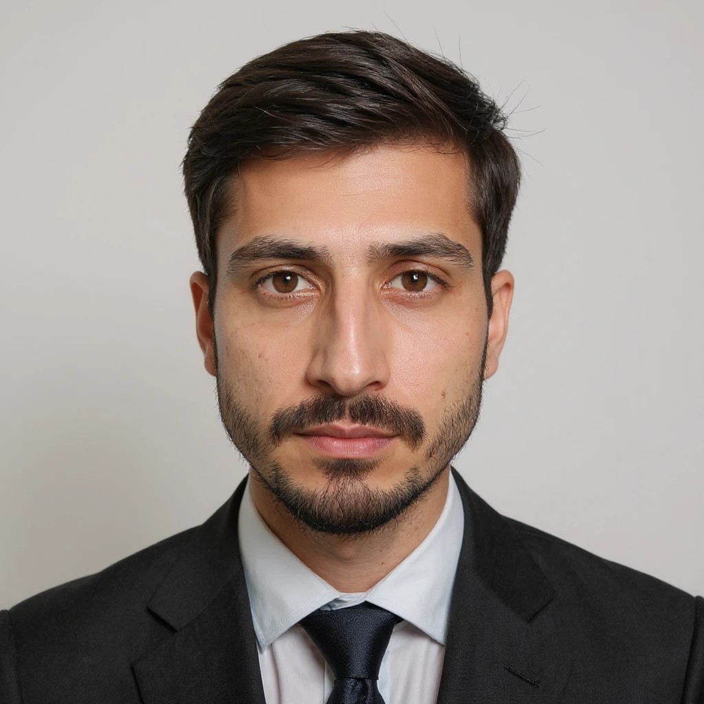 Ultra realistic ID photo of the person in the reference image, wearing a business suit, plain white background, centered composition, head and shoulders only, natural expression, soft even lighting, no accessories. emoji