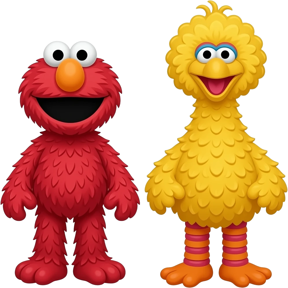 Elmo full body (sesame street) and Big Bird full body (sesame street) emoji
