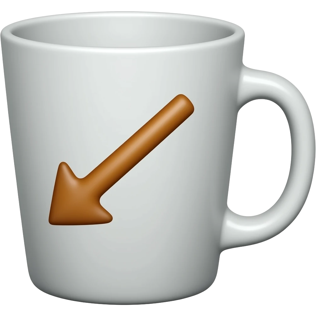 anse avec une flèche (tasse) emoji