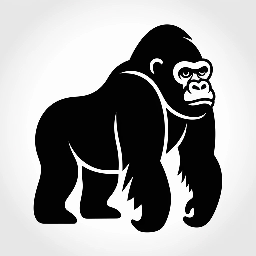 Gorilla icon black silhouette emoji