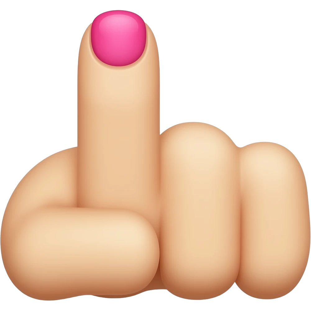 middle finger f you symbol with pink nails emoji