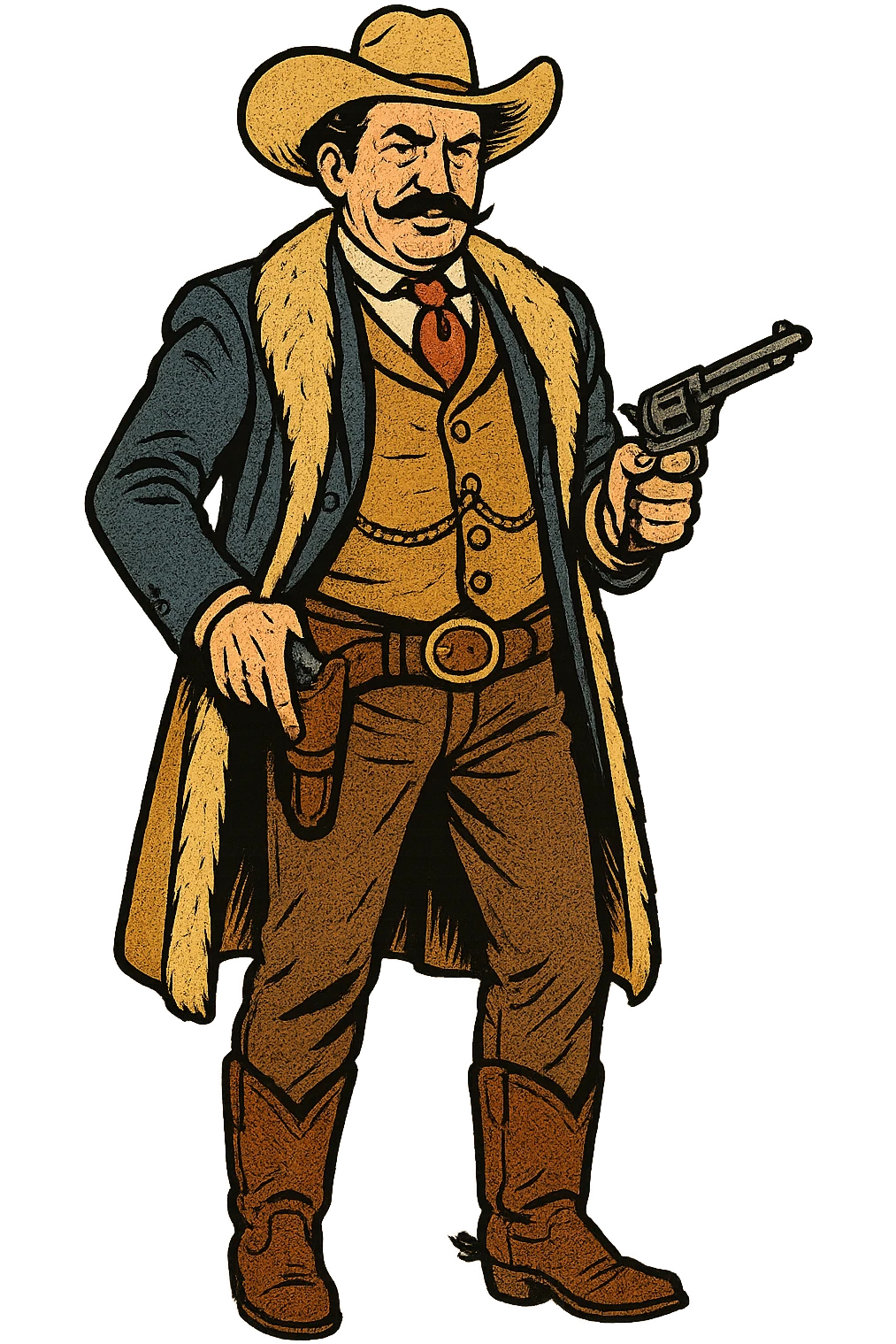 The full body of a wealthy cattle baron cowboy from the American West in the 1860s.  emoji