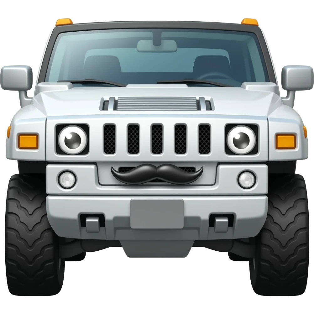 white court hummer with eyes and mostache japan emoji