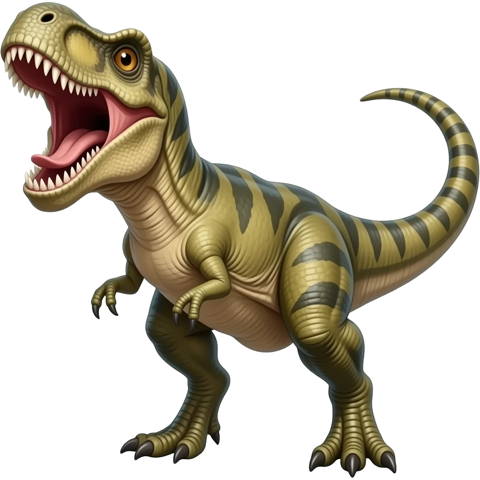 A dinosaur screaming emoji