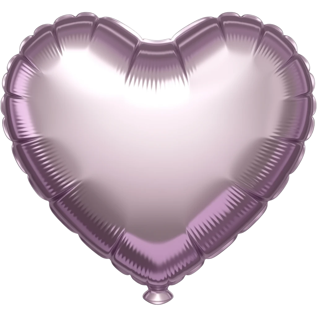 shiny birthday balloon in heart shapae emoji