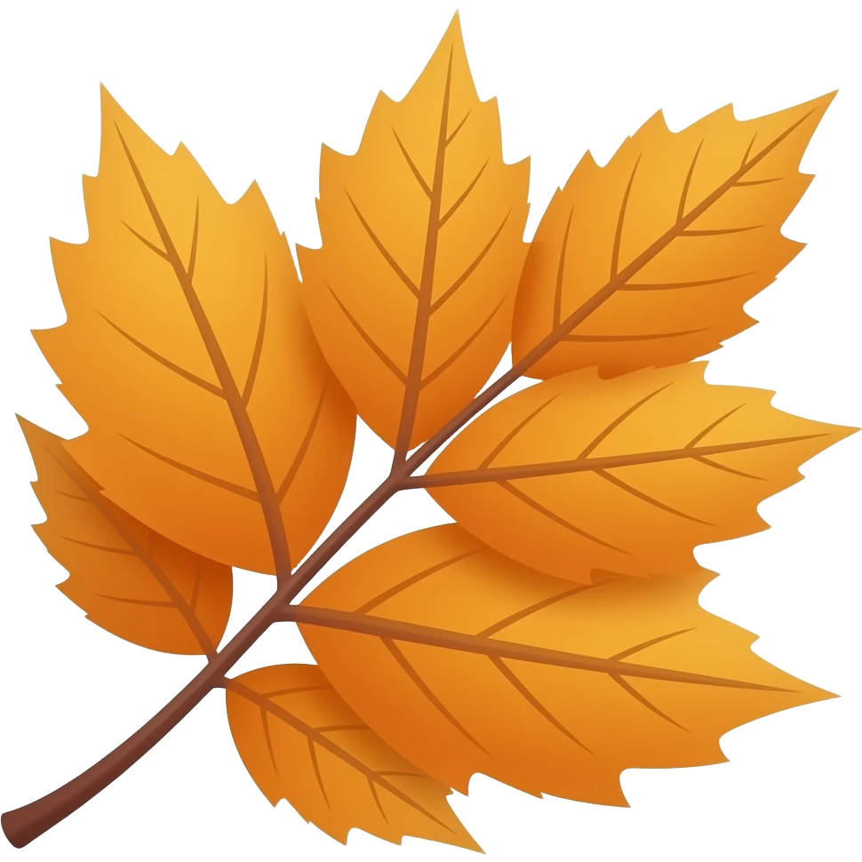 orange leaves emoji