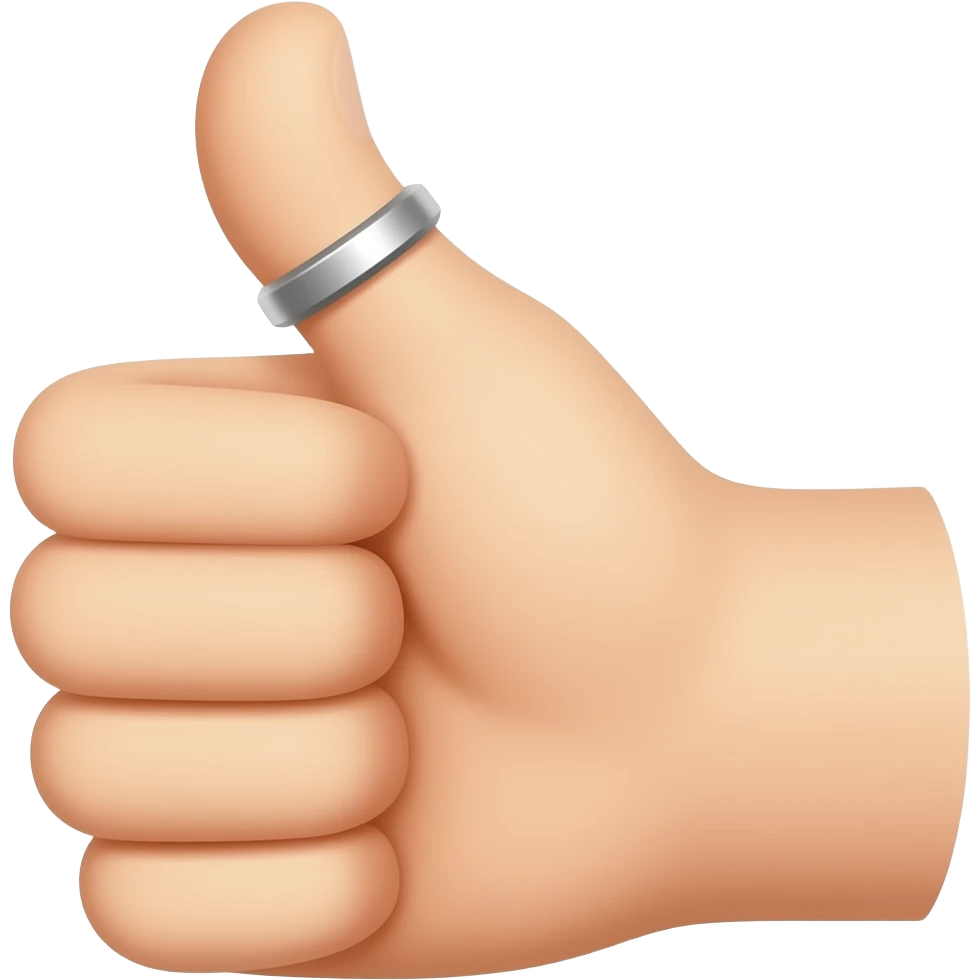 GIVE thumbs WITH small ring emoji