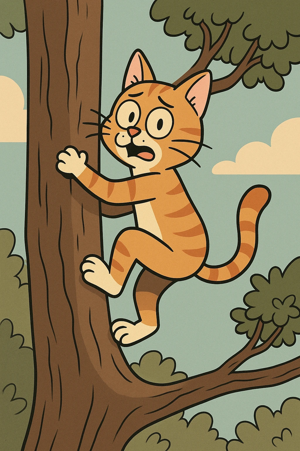 cat climbing a tree emoji