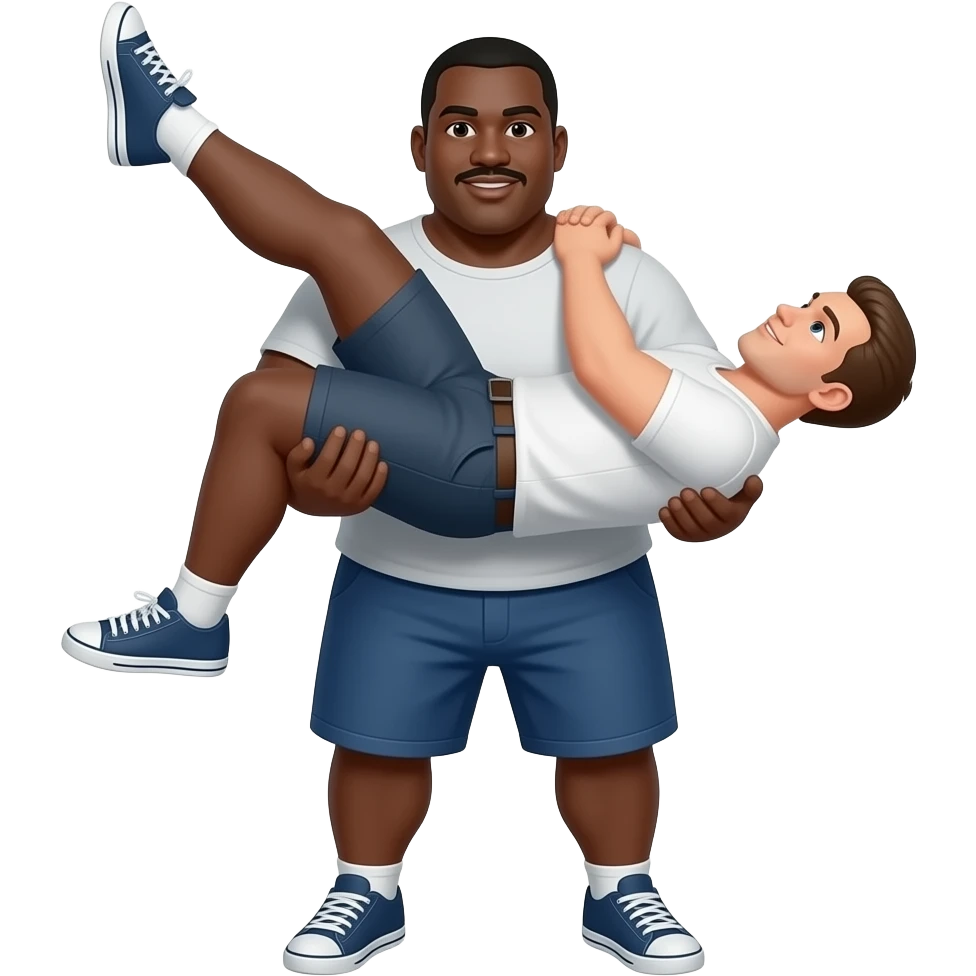 fatty person lifting skiny guy ( make fatty people dark) emoji