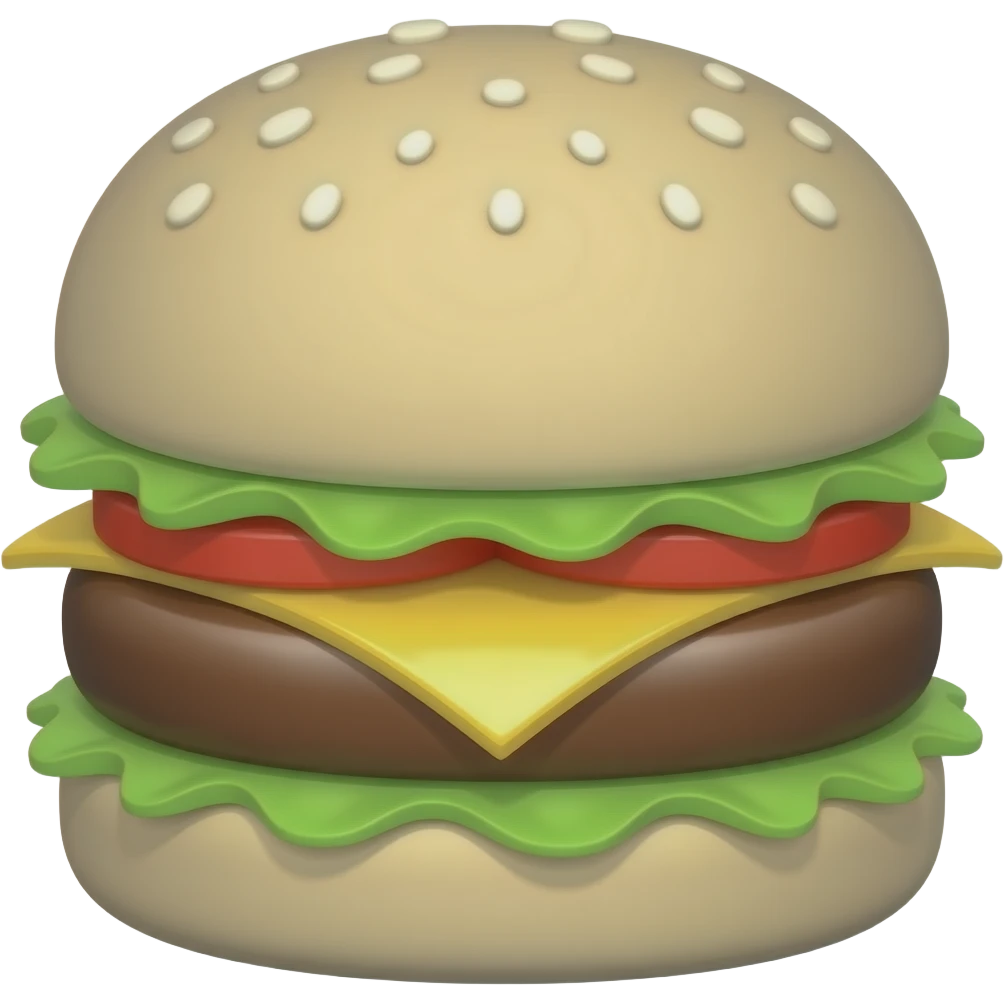 quiero un emoji que sea traslucido de una hamburguesa simple emoji