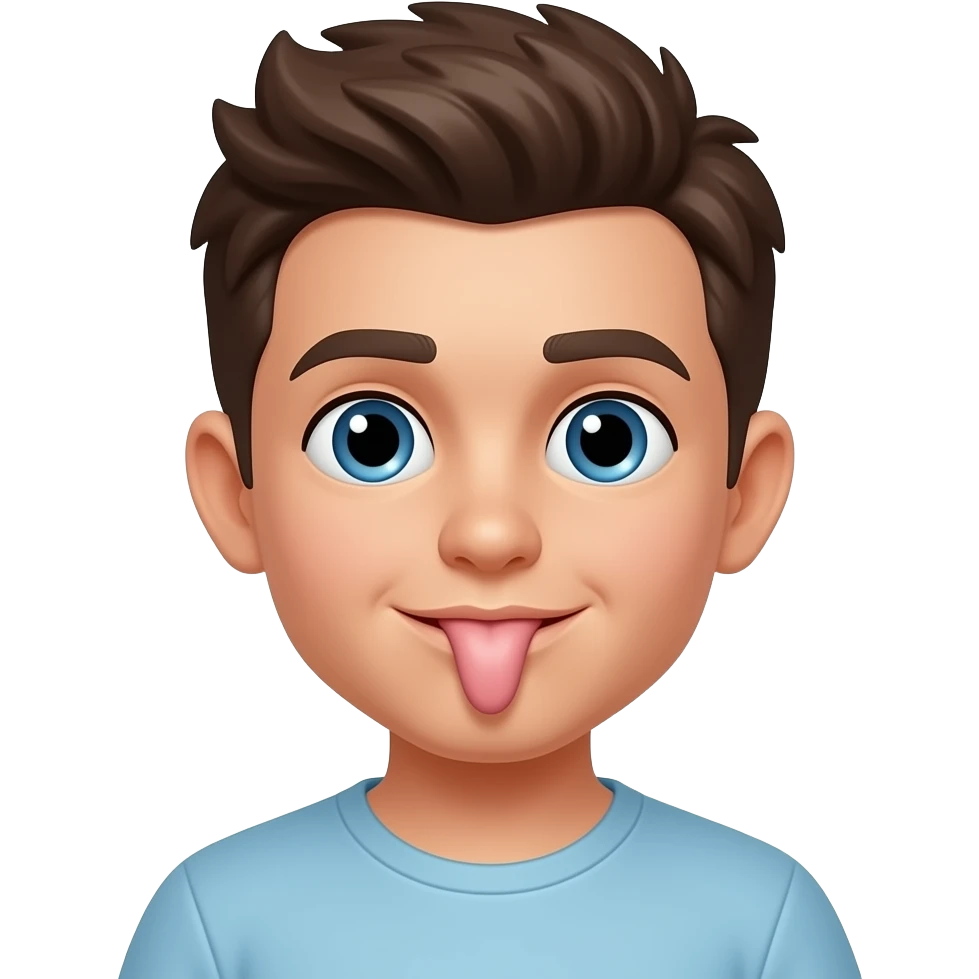 Garçon avec dans la bouche un penis emoji