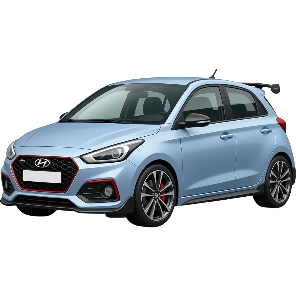 Hyundai i20 N with spoiler black 3/4 facing emoji