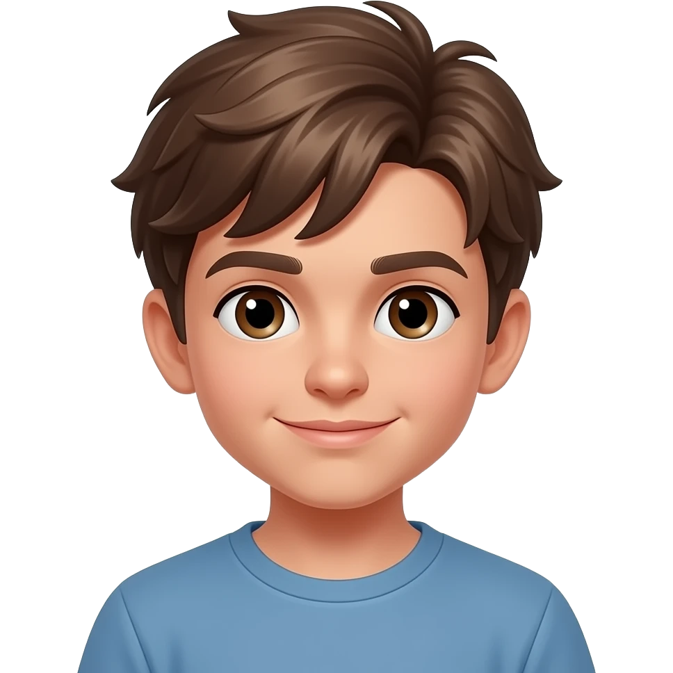 pretty brunette boy with balayage emoji