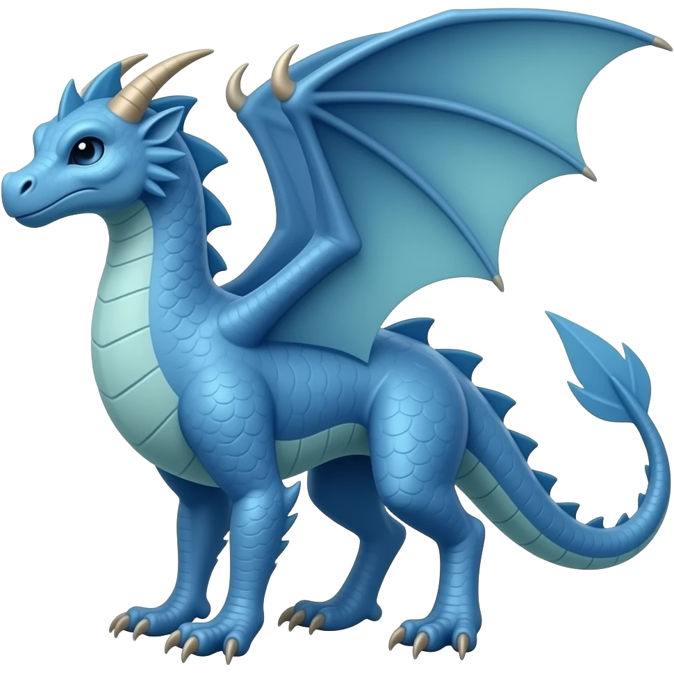 Wyvern blue make the wings as legs emoji