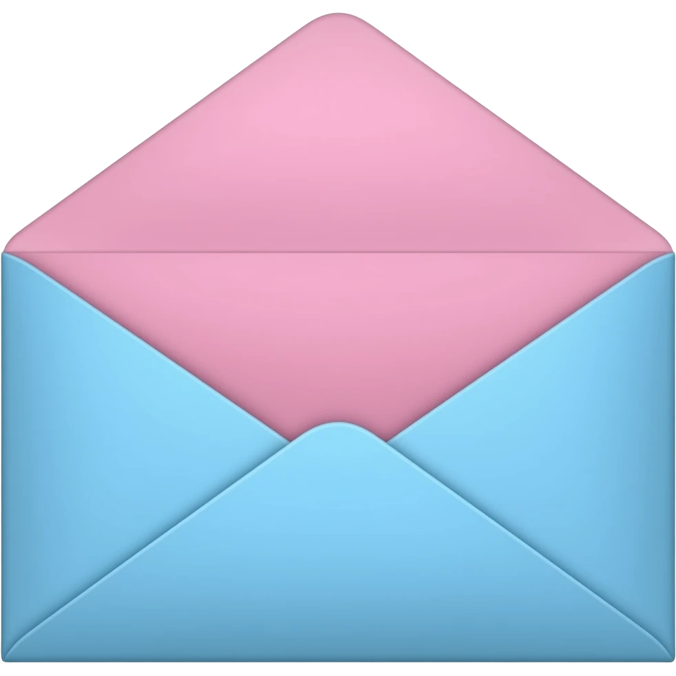 blue and pink envelope emoji