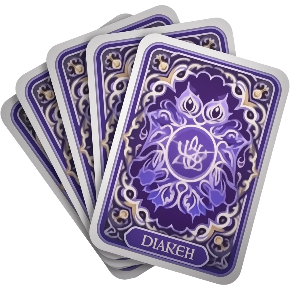Fantasy magic Tarot deck purple design emoji