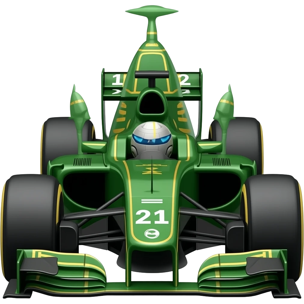 Space race car  all gold lines green black emoji