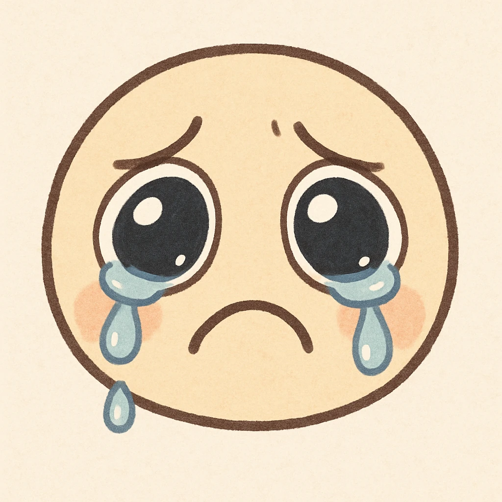 sad face cartoon style emoji