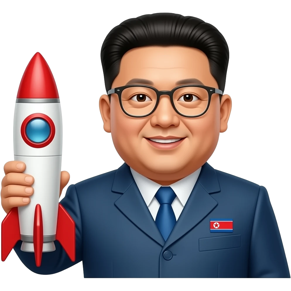 North korean leader kim holding rocket emoji